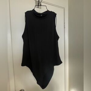 SHEIN Black Sleeveless mock neck Bodysuit